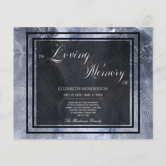 Budget Beileid In Loving Memory. Flyer (Vorne)