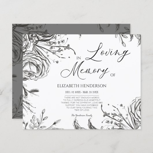 Budget Beileid Memory /Danke. (Vorne/Hinten)