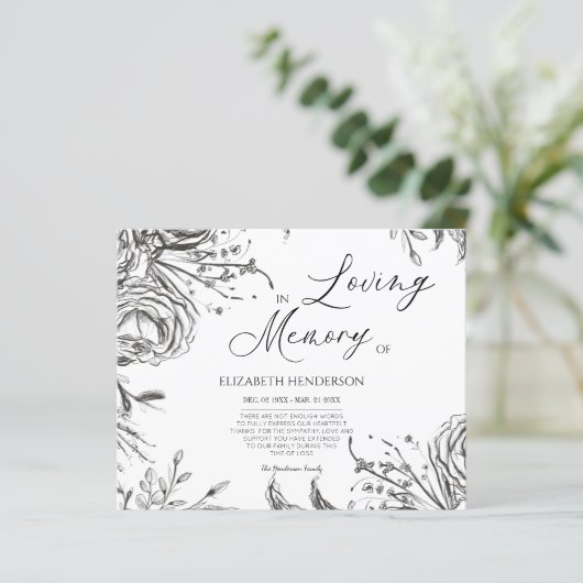 Budget Beileid Memory /Danke. (Stehend Vorderseite)