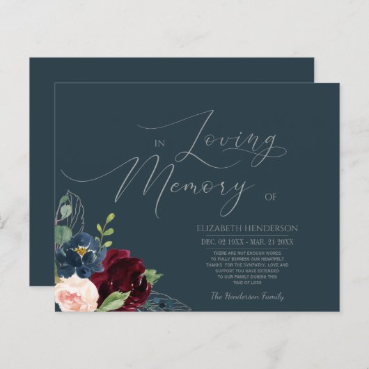 Budget Beileid Memory /Danke. (Vorne/Hinten)