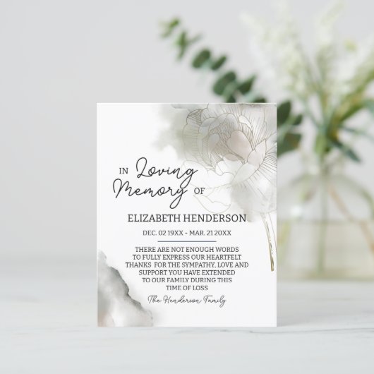 Budget Beileid Memory /Danke. (Stehend Vorderseite)