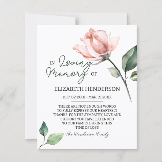 Budget Beileid Memory /Danke. (Vorderseite)