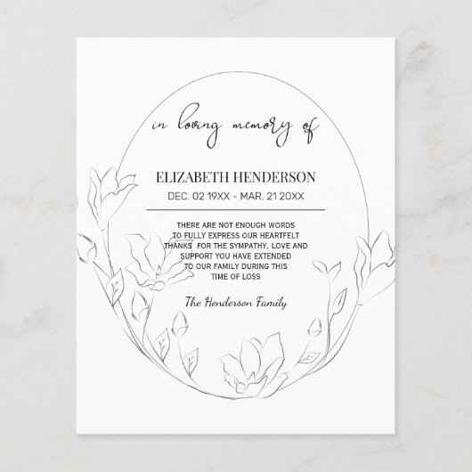 Budget Beileid Memory /Danke. (Vorderseite)