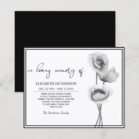 Budget Beileid Memory /Danke. (Vorne/Hinten)