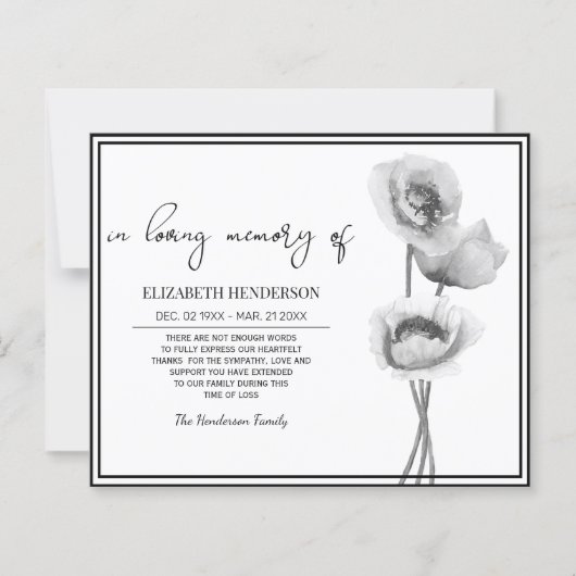 Budget Beileid Memory /Danke. (Vorderseite)