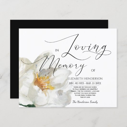 Budget Beileid Memory /Danke. (Vorne/Hinten)