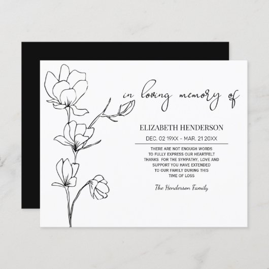 Budget Beileid Memory /Danke. (Vorne/Hinten)