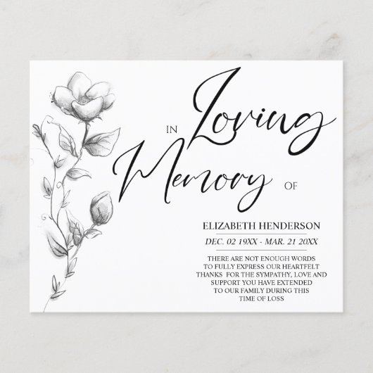 Budget Beileid Memory /Danke. Flyer (Vorne)