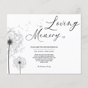 Budget Beileid Memory /Danke. Flyer