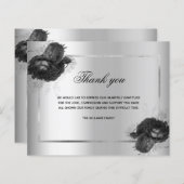 Budget Beileid silber florales Foto danke Karte (Vorne/Hinten)