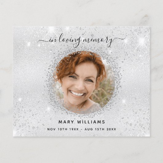 Budget Beileid silber Glitzern Foto vielen Dank (Rückseite)