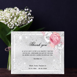 Budget Beileid silber pink vielen Dank