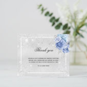 Budget Beileid silberblau Foto vielen Dank (Stehend Vorderseite)