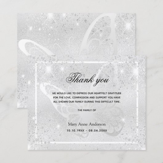 Budget Beileid Silberschmetterling Vielen Dank (Vorne/Hinten)