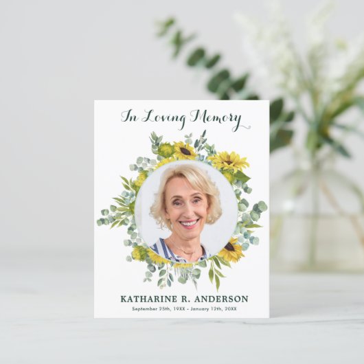 Budget Beileid Sonnenblumen Foto Beerdigung Vielen (Stehend Vorderseite)