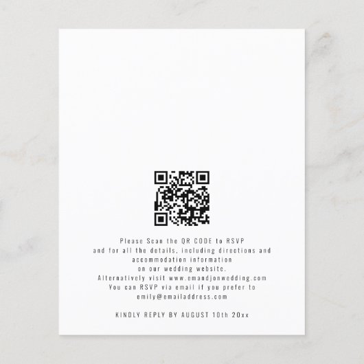 Budget beitreten US Script Foto QR Code Wedding Ei (Rückseite)