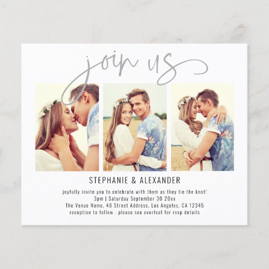 BUDGET-Beitritt zu uns 3 Fotos Script Wedding Einl (Vorderseite)