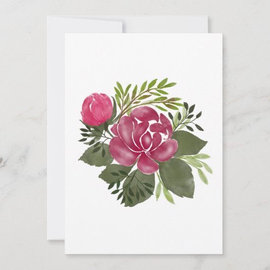 Budget bemalt Blumendusche Einladung (Rückseite)