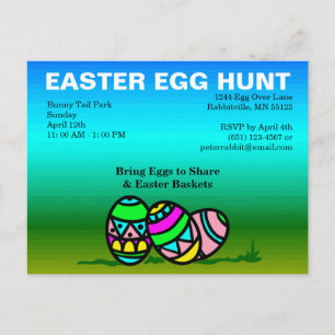 Budget bemalte Ostereier Ostereier-Suche Einladung Postkarte