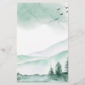 Budget Berg Rustikale Wasserfarbenwelt Hochzeit (Rückseite)