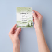 Budget Berg Rustikale Wasserfarbenwelt Hochzeit Flyer (Gruppe)