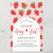 Budget Berry 1st First Birthday Party Invitation Flyer (Vorne)