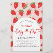 Budget Berry 1st First Birthday Party Invitation Flyer (Vorne)
