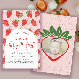Budget Berry 1st First Birthday Party Invitation Flyer