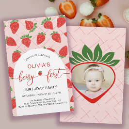 Budget Berry 1st First Birthday Party Invitation Flyer