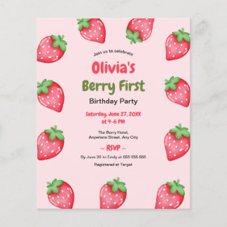 Budget Berry Erster Geburtstag 1. Geburtstag Einla Flyer