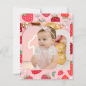 Budget Berry Erster Geburtstag Foto Einladung (Rückseite)