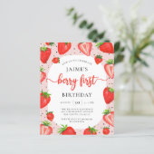 Budget Berry First Birthday Strawberry Birthday (Stehend Vorderseite)