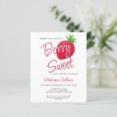 Budget Berry Sweet Baby Dusche Einladung (Stehend Vorderseite)