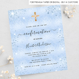 Budget-Bestätigung Licht blauer Junge Einladung