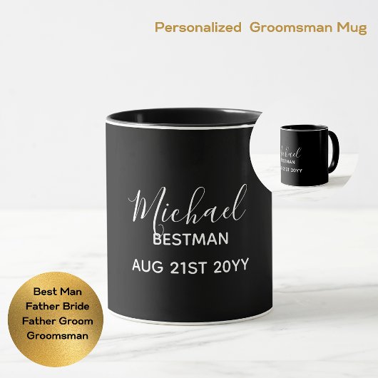 BUDGET Bestman Trauzeuge GIFTS Classic Black Tasse