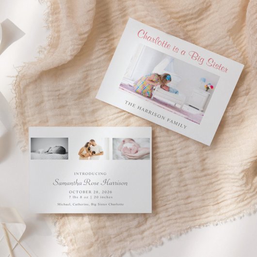 Budget Big Sister Foto New Baby Ankündigung