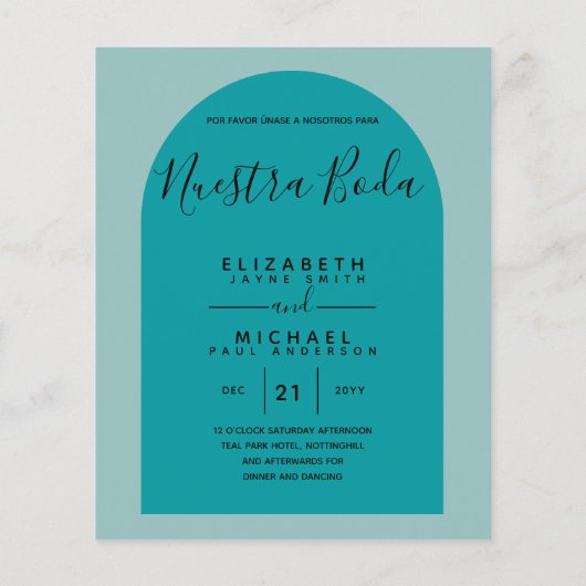 BUDGET Bilingual Spanish Boda English Wedding (Rückseite)