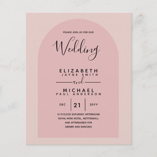 BUDGET Bilingual Spanish Boda English Wedding Flyer (Vorne)