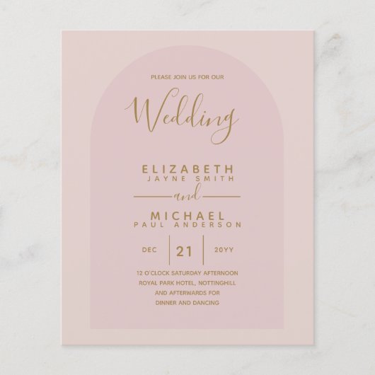 BUDGET Bilingual Spanish Boda English Wedding Flyer (Vorne)