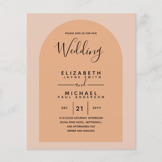 BUDGET Bilingual Spanish Boda English Wedding Flyer (Vorne)