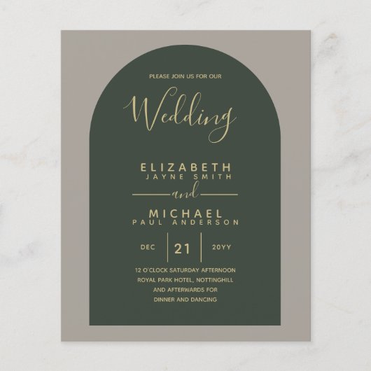 BUDGET Bilingual Spanish Boda English Wedding Flyer (Vorne)