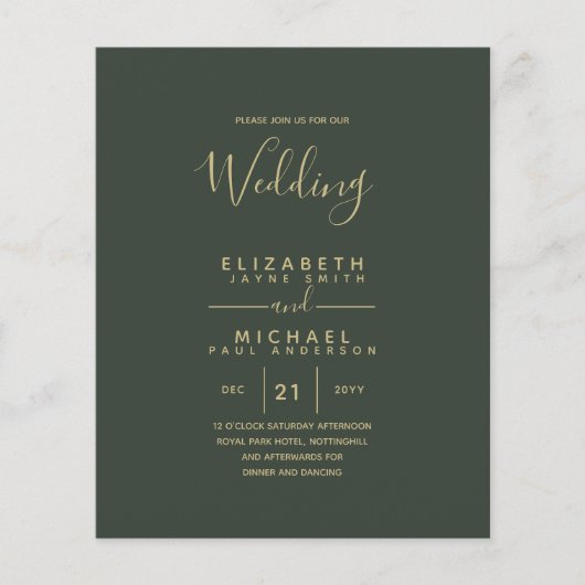 BUDGET Bilingual Spanish Boda English Wedding Flyer (Vorne)