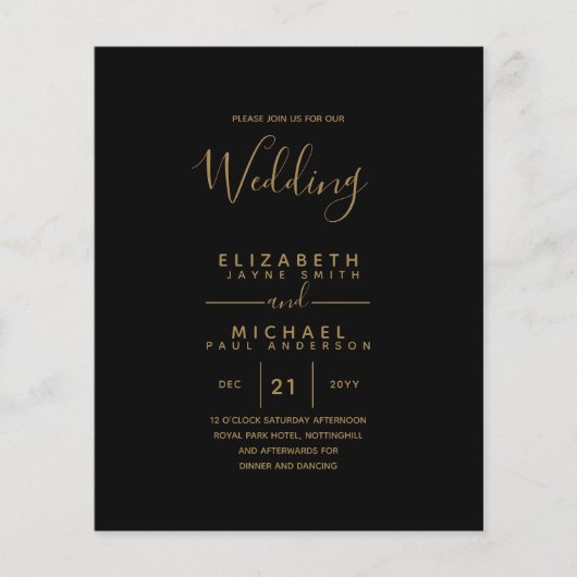 BUDGET Bilingual Spanish Boda English Wedding Flyer (Vorne)