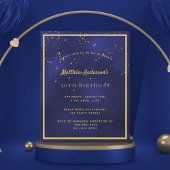 BUDGET Birday Party Blue Gold Einladung