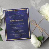 BUDGET Birday Party Blue Gold Einladung