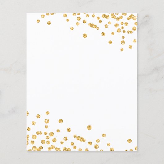 Budget Birthday Gold Glitzer Confetti Flyer (Hinten)