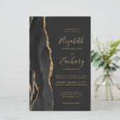 Budget Black Agate Dark QR Code Hochzeit (Stehend Vorderseite)