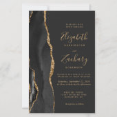 Budget Black Agate Dark QR Code Hochzeit (Vorderseite)