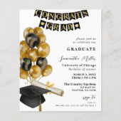 Budget Black and Gold Balloons Foto Abschluss (Vorderseite)