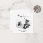 Budget Black and White Couple Portrait Vielen Dank Mitteilungskarte (Vorderseite/Rückseite Beispiel)